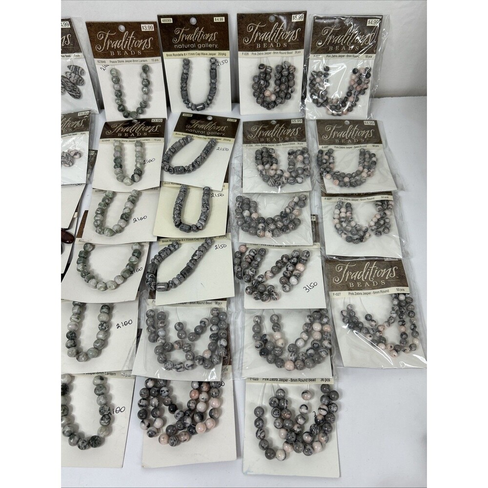 Traditions Beads Stone Jasper Lot Pear Column Round Oval 6-8mm Jewelry Making - Picture 3 of 8